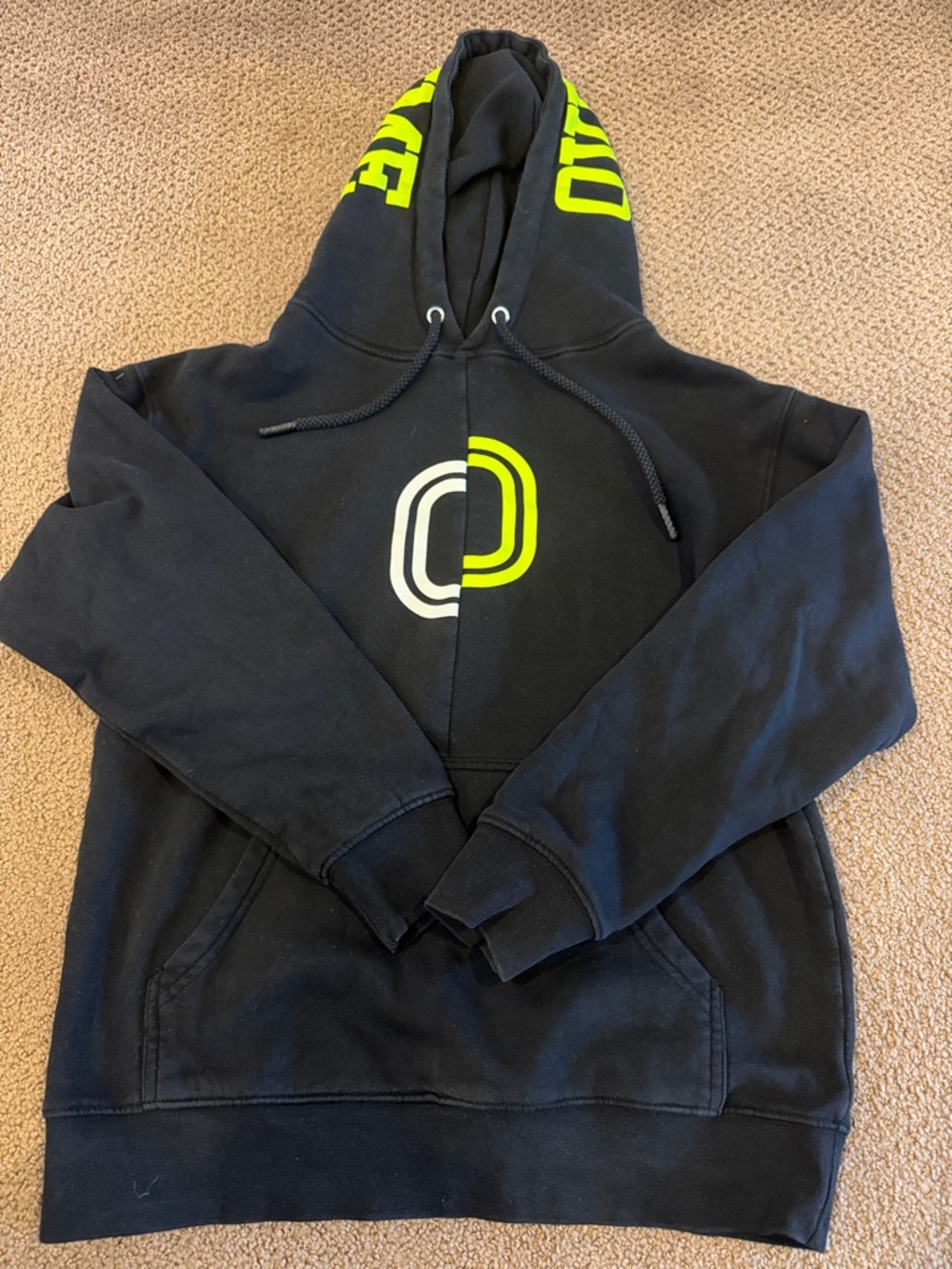 Overtime Black Hoodie Men’s Small Neon Logo Streetwear Sweatshirt